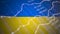 Ukraine flag and stock chart. Stock market drops, financial crisis in Ukraine. Stock market exchange loss trading graph