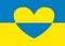 Ukraine flag. Support Ukraine sign. Sticker with colors of Ukrainian flag. War in Ukraine concept.