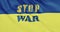 Ukraine flag waving animation with Stop War text