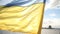 Ukraine flag on yacht