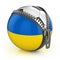 Ukraine football nation - football in the unzipped bag with Ukainian flag print
