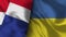 Ukraine and France Realistic Flag â€“ Fabric Texture Illustration