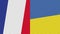 Ukraine and France Two Half Flags Together