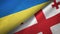 Ukraine and Georgia two flags textile cloth, fabric texture