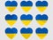 Ukraine. Hearts with the Ukrainian flag. Vector