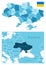 Ukraine - highly detailed blue map.