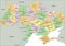 Ukraine - Highly detailed editable political map with labeling.