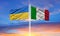Ukraine and Italy two flags