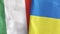 Ukraine and Italy two flags textile cloth 3D rendering