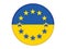 Ukraine joining European Union concept. Ukrainian flag background