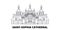 Ukraine, Kiev, Saint Sophia Cathedral line travel skyline set. Ukraine, Kiev, Saint Sophia Cathedral outline city vector