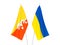 Ukraine and Kingdom of Bhutan flags