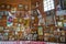 Ukraine, Kyiv - September 5, 2021: Many different old icons on the iconostasis of a wooden Orthodox church. A place for