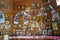 Ukraine, Kyiv - September 5, 2021: Many different old icons on the iconostasis of a wooden Orthodox church. A place for