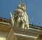 Ukraine, Lviv, Armenian Street, 7 13, memorial column with the figure of St. Christopher, sculpture of St. Christopher