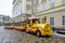 Ukraine, Lviv - December, 15, 2016: Sightseeing road train in th