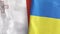 Ukraine and Malta two flags textile cloth 3D rendering