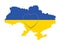 Ukraine map with heart icon. Abstract patriotic ukrainian flag with love symbol