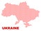 Ukraine Map - Mosaic of Lovely Hearts