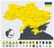 Ukraine map and nuclear power technology icons