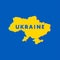 Ukraine map silhouette with line lettering Ukraine. Vector