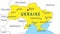 Ukraine Map. Zoom on World Map. Vector Illustration