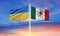 Ukraine and Mexico two flags