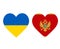 Ukraine And Montenegro Flags National Europe Emblem Heart Icons