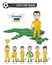 Ukraine national soccer cup team . Football player with sports jersey stand on perspective field country map and world map . Set