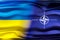 Ukraine and NATO flags - 3D illustration
