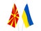 Ukraine and North Macedonia flags