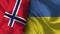 Ukraine and Norway Realistic Flag â€“ Fabric Texture Illustration