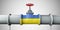 Ukraine oil and gas fuel pipeline. Oil industry concept. 3D Rendering