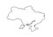 Ukraine outline map national borders country shape