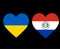 Ukraine And Paraguay Flags National Europe And American Latine Emblem Heart Icons