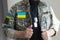 Ukraine patch flag on army uniform. Ukraine military uniform. Ukrainian troops