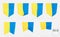 Ukraine pennants. National Ukrainian yellow blue tapestries.