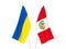 Ukraine and Peru flags