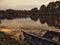 Ukraine, river Desna, sort of village bridges