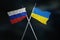 Ukraine Russia 2022. Flag of Ukraine and Russia.