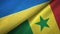 Ukraine and Senegal two flags textile cloth, fabric texture