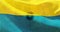 Ukraine shooting target. Ukrainian national official flag waving texture background. 3d render
