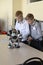 UKRAINE, SHOSTKA-MAY 12, 2018: Schoolchildren look at the robot at the exhibition in IT Center.