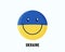 Ukraine smiley emoticon in colors of national flag