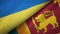 Ukraine and Sri Lanka two flags textile cloth, fabric texture