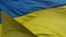 UKRAINE State Flag. The Ukrainian Flag Flutters in the Wind. Yellow and Blue Color with Very Detailed Fabric Texture.