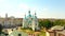 Ukraine, Sumy city, August 23, 2020, Sumy city from above, video from a drone, 4k