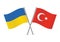 Ukraine and Turkey crossed flags.