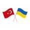 Ukraine and Turkey flags isolated on white background. Vector illustration