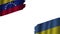 Ukraine and Venezuela Flags, Obsolete Torn Weathered, Crisis Concept, 3D Illustration